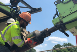 A drill rig operator