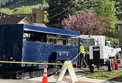 An injection trailer on a street