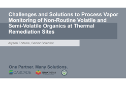 Battelle 2022 Platform - Non Routine Volatile and Semi Volatile Organic Vapor Monitoring at Thermal Remediation Sites - Lessons Learned